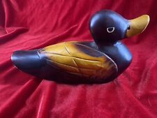 Vintage Wooden Ducks 7 Inch Wood Carved Gift picture
