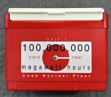Cook Nuclear Plant 100 Million Megawatt Hours 1975-1991 Cooler Red Vintage READ picture