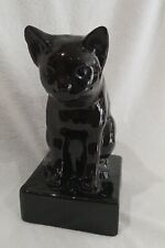 Large Vintage Black Cat Statue MCM Pottery 10.5