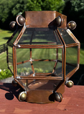 Rare Signed 1940's Hector Aguilar Taxco Hexagonal Copper Ceiling Light Fixture picture