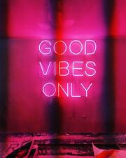 Good Vibes Only Pink Neon Sign Lamp Light Acrylic 17