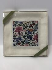 Crabtree & Evelyn 100% Linen Floral Coasters Wildflowers  Napkins  Set of 4 NIB picture
