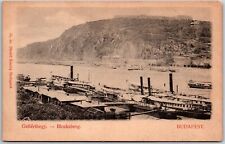 Gellerthegy Blocksberg Budapest Hungary , Boating on Lake Vintage  Postcard picture