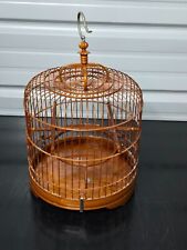 Vintage Asian Wood / Bamboo Bird Cage with Cover picture