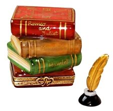 Rochard Limoges Shakespeare Stack of Books w/ Inkwell Trinket Box picture