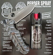 Alfa Benetti tactical folder knife Police Magnum 2oz pepper spray safety lock picture
