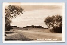 Desert Highway View of Trees Mountains RPPC Real Photo Postcard Vintage Unposted picture