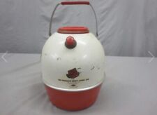 Faris The American Beauty Picnic Jug With Rose Glass Lined Red Top Vintage picture