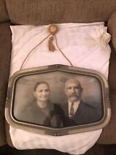 Vintage Wood Silver Dome Frame Man And Laby11x16 picture