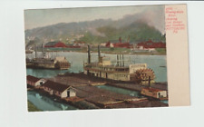 Riverboat Scene~Monongahela River Pittsburg PA~Old Postcard picture