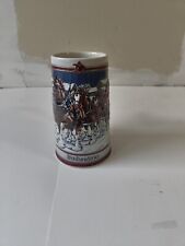 Vintage 1989 Budweiser Holiday Beer Stein Mug Clydesdale Collectors Series picture