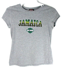 Harley Davidson Shirt Jamaica Grey Green Graphic Logo Official Youth Size Large picture