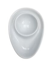 Porcelain Egg Cup Modern Salt Holder Server White Porcelain 3” x 4” picture