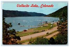 c1950's Vallecito Lake Colorado CO, View Of The Marina At Sawmill Point Postcard picture