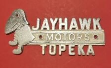 Vintage Jayhawk Motors Topeka Auto Badge Tag Kansas Collectible EarlyOld Rare KS picture