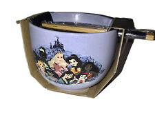 New Rare Official Disney Princess Ceramic Ramen Noodle Bowl with Chopsticks 20oz picture