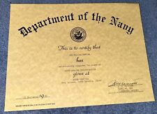Vtg 1983 Dept Of The Navy Petty Officer Indoctrination Certificate Ephemera picture