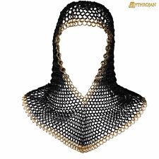 Chainmail Coif Reenactment Armor Medieval Hood Viking Knight Costume Black Large picture
