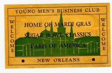 New Orleans Young Men's Business Club WELCOME Sticker Mardi Gras Sugar Bowl  picture