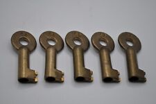 Vintage Old Brass Hollow Barrel Key Lot of 5 -  picture