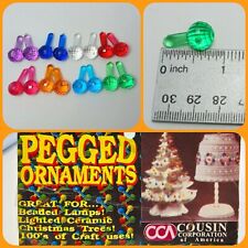 16 pc Vtg. Faceted Prism Ball Ceramic Christmas Tree Bulbs 8 Colors Replacement picture