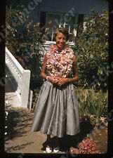 sl65  Original slide  1960's  Hawaii home stunning young Lady w/ Lei 786a picture