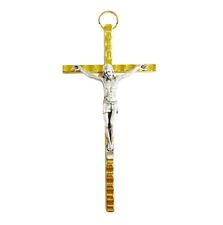 4.5 Inch Metal Cross Golden Wall crucifix Home Blessing Jesus Christ Gift INRI picture