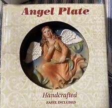 SMALL DECORATIVE 3-D EMBOSSED ANGEL PLATE HANDCRAFTED #815541 picture