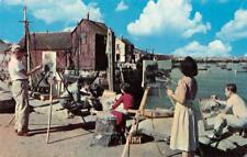 Outdoor Art Class ROCKPORT, MA Painting c1950s Chrome Vintage Postcard picture