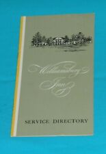 vintage 1957 WILLIAMSBURG INN SERVICE DIRECTORY picture