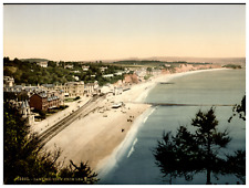 England. Dawlish. View from Lea Lount.  Vintage Photochrome by P.Z, Photochrome picture