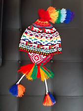 Peruvian Andean Mountain Shaman Q'ero Chullo Beaded Ceremony Wool Hat Adult size picture