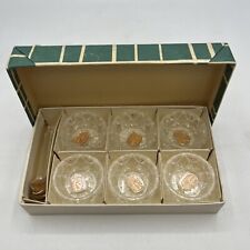 Diamond Cut Star Glass Salt Cellars w/Spoons Czechoslovakia Lot 12 Original Box picture