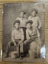 Antique Photograph Four Young Men      4” X 5 1/2” picture