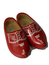 Vtg Genuine Dutch Wooden Clogs Shoes Cosplay Costume SIZE 31-32  @ 8”  Holland picture