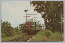 Postcard Illinois Railway Museum TwoCar Train Chicago N Shore Milwaukee Railroad picture