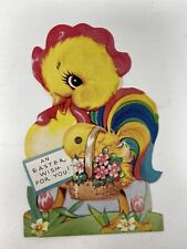Vintage A-Meri Card Easter Mechanical Chick Rainbow Colors Stand Up Envelope picture