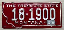 1956 Montana License Plate - Nice Original Paint picture