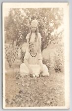 RPPC Victorian Girls Long Hair Photo on Lawn c1907 Postcard K23 picture