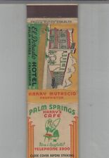 1930s Matchbook Cover Crown Match Co Palm Springs Harry's Cafe Palm Springs CA picture