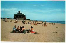 Postcard Vintage Chrome Beach Scene State Park Ludington, MI picture