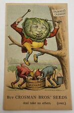 Crosman Bros Seeds Cabbage Rochester NY Trade Card Vintage Original picture