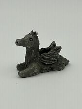 Vintage Spoontiques Pewter Miniature Baby Pegasus Figurine PP134, 1”Hx1.5”L 1981 picture