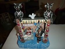 Vintage Mexican Pottery Folk Art Clay Horned Figure Bakery Scene picture