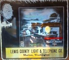 Magic Lantern Glass Slide Western Electric Lewis County Light & Telephone WA picture