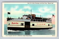 New Put-In-Bay Passenger And Auto Ferry, Ship, Vintage c1946 Souvenir Postcard picture