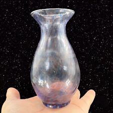 Multicolor Transparent Art Glass Vase With Small Bubbles On Top Edge Glass Vase picture