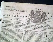 Rare Tory Pro British Revolutionary War 1778 Philadelphia Pennsylvania Newspaper picture