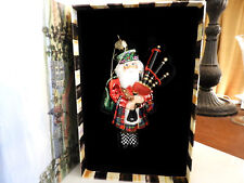 Mackenzie - Childs PIPER SANTA Glass Christmas Ornament WITH BOX - NICE picture