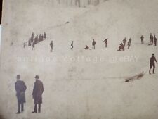 1870 antique NIAGARA FALLS ny PHOTOGRAPH snow sled George E CURTIS silhouette picture